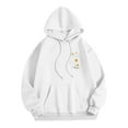 thumbnail image 5 of Babcutegg Hoodies for Women Long Sleeve Side Pockets Pullover Clothes for Women White, 5 of 5