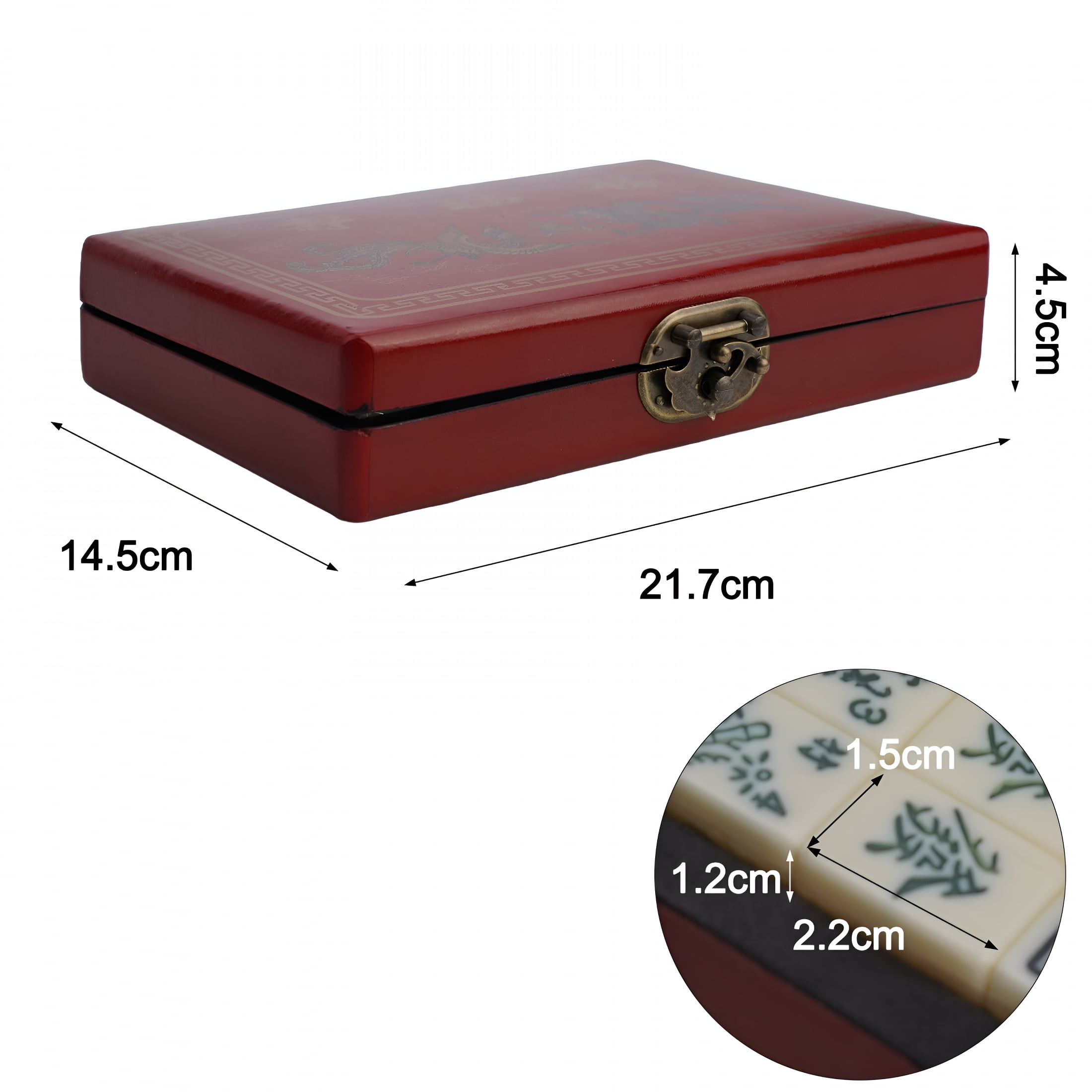 BESTSKY 2026 New Portable Mahjong Set with Wooden Case for Travel Or Family Game Night,For Vacations,Family Gatherings,Travel Entertainment,Outdoor Activities