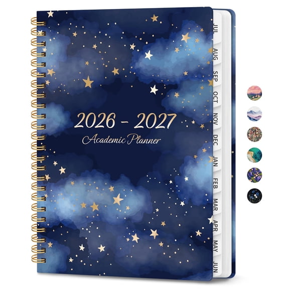 Planner 2026-2027, Monthly and Weekly Academic Planner July 2026 - June 2027, Hardcover Student Teacher Planning Agenda Calendar Book with Tabs, Perfect for Office School Supplies, A5 (6.3" x 8.5")