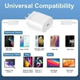 thumbnail image 5 of Super Fast Charging 25W USB C Super Fast Wall Charger for Nokia XR20 - PD Fast Charging Block & 6 Feet Cable - White, 5 of 5