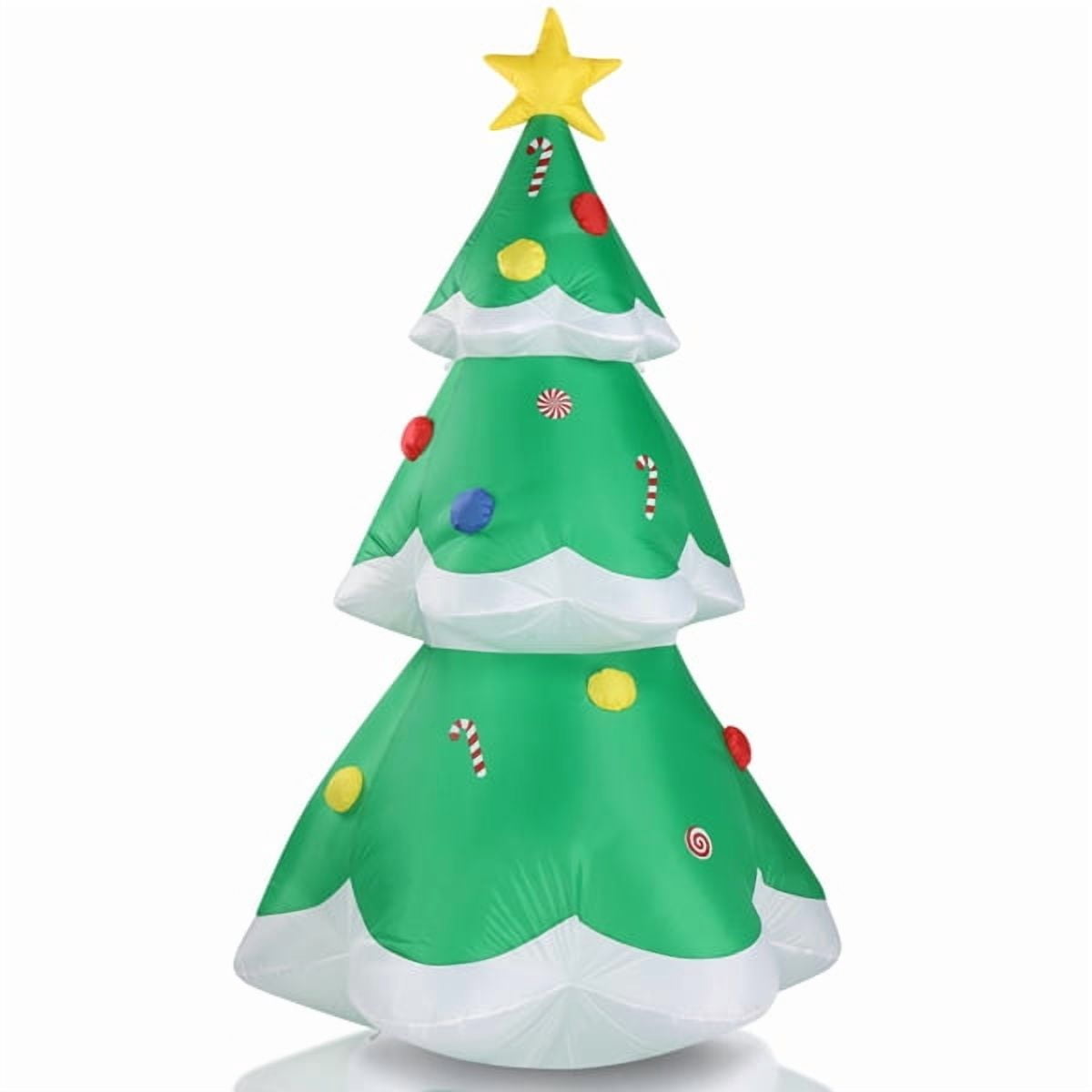 82.7in Inflatable Christmas Tree Decoration, Built-in LED Lights, Colorful Accents & Star Topper, Indoor/Outdoor Yard/Store Holiday Decor