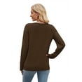 thumbnail image 6 of Ronuti Sweaters for Women V Neck Long Sleeve Casual Fall Tops Crochet Knit Lightweight Pullover Fashion Clothes 2026, 6 of 11