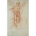 thumbnail image 2 of Roncalli, Cristoforo 12x18 Gold Ornate Wood Framed with Double Matting Museum Art Print Titled - An Angel Holding a Book (recto); Three Studies of a Falling Male Figure (verso), 2 of 4