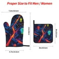 thumbnail image 2 of Honeii Neon City Map Pattern Oven Mitts and Pot Holders, Silicone Oven Gloves,500 F Heat Resistant Oven Mitts Sets, 4PCS, 2 of 6