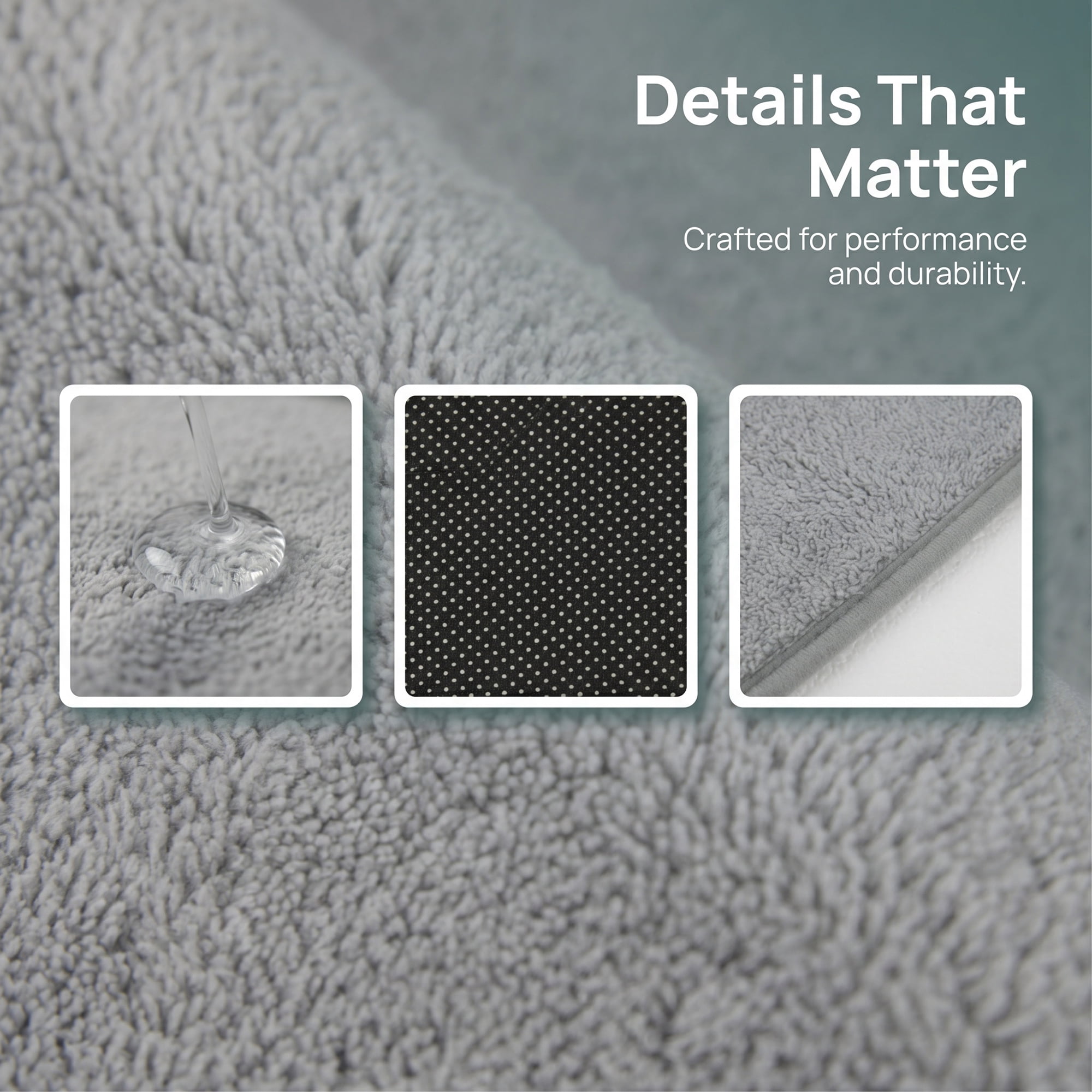 Unique Bargains Non Slip Absorbent Solid Color Polyester Runner Mat Light Grey 32" x 20"