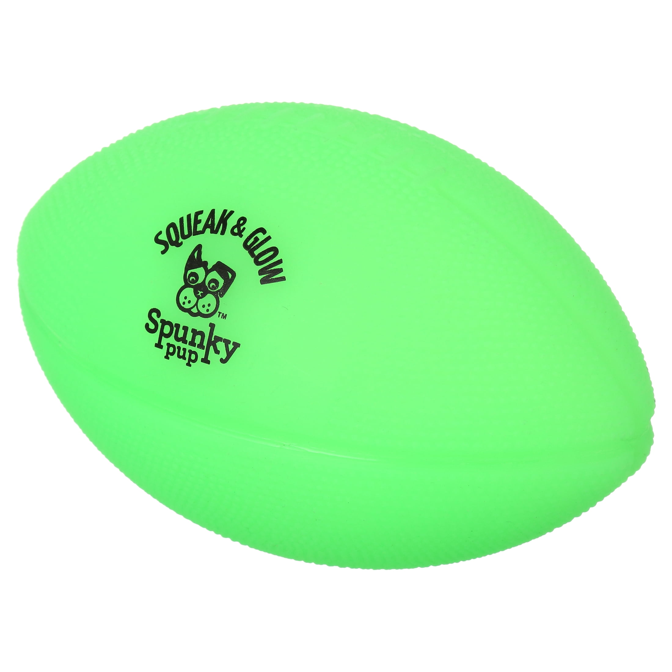 (2 pack) Spunky Pup Squeak & Glow Football Dog Toy