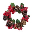 thumbnail image 2 of Suncoda Christmas Wreath, Needle Candlestick Wreath for Christmas Table Decoration Artificial Leaves Candle Ring Candlestick Garland Home Decor, Christmas Ornament, 2 of 6