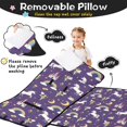 thumbnail image 3 of Princess and Castle Purple Pattern Teens Toddler Nap Mat with Pillow, Sleeping Mat Bag for Preschool Daycare 60"x20", 3 of 6