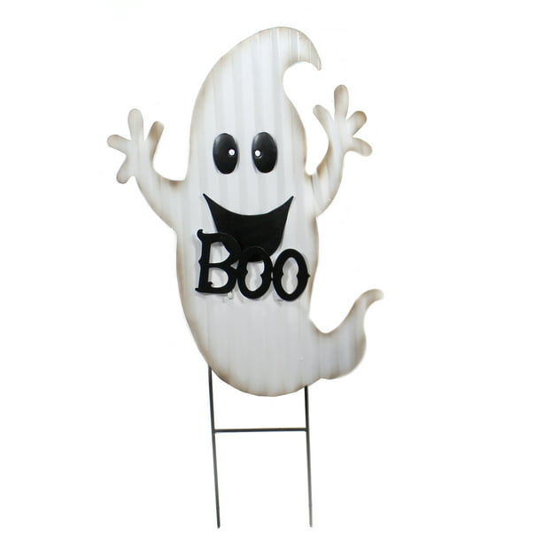 Home & Garden White Boo Ghost Stake Metal Halloween Fall Thanksgiving ...