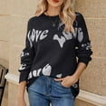 thumbnail image 2 of Arlun Valentines Sweaters for Women Love Heart Graphic Knit Sweater Valentine Day Oversized Crewneck Long Sleeve Cozy Soft Pullover Tops 2026 Fashion Holiday Winter Outfits Black L, 2 of 4