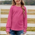 thumbnail image 6 of Krdevn Girls Long Sleeve Tops Casual Loose Fit Round Neck Hollow Out Blouse Tee Shirt for Teen Girls Comfortable Breathable Daily Wear,14-16 Years, 6 of 7