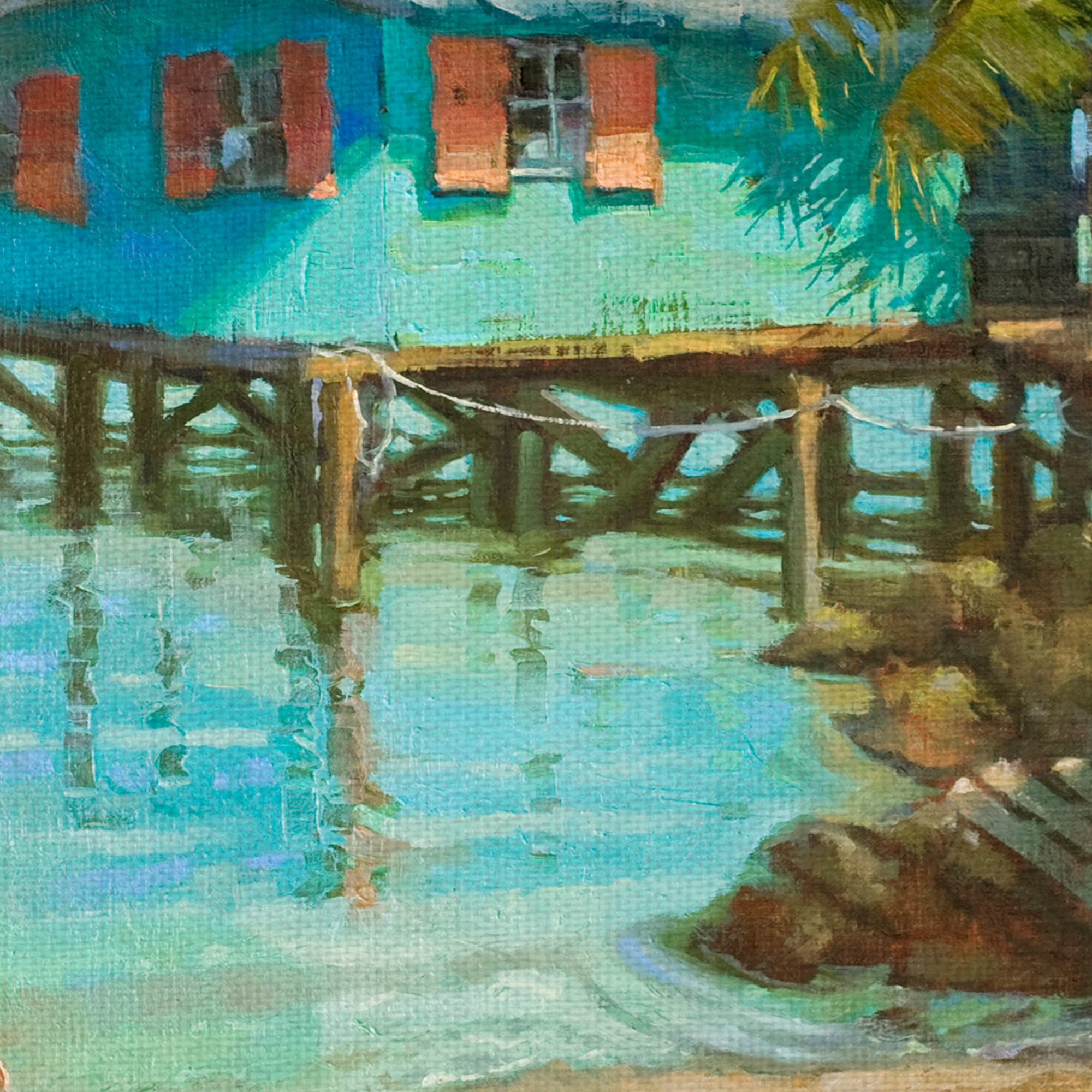 Masterpiece Art Gallery Waterfront Beach View By Kathleen Denis Canvas Art Print 18" x 24"