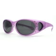 thumbnail image 2 of Polarized Womens 60mm Rhinestone Oval Fit Over Sunglasses Purple Black, 2 of 6