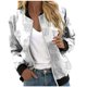 thumbnail image 1 of Chaquetas para mujer Estampado floral Manga larga Cremallera Recortada Ligero Cuello alto Outwear Tops Abrigo Pompotops  qwe17616, 1 of 6