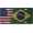 Brazilian American Flag, variant on Grateful Thankful Blessed Decorative Vanity License Plate, Decorative Car Tag, Aluminum Metal, 4-Hole, 6 x 12 Inch, Rust-Proof