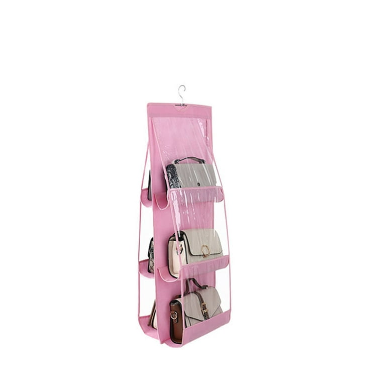 8 Pockets Foldable Hanging Bag 3 Layers Folding Shelf Bag Purse Handbag Organizer Door Pocket Hanger Storage Closet Hanger