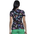 thumbnail image 2 of Cherokee Infinity Women Scrubs Top, Mock Wrap, CK608, XS, Butterfly Prism, 2 of 7