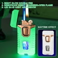 thumbnail image 4 of Vikakiooze Dual Flame Torch Lighter With 5 Flints Blue Visible Compartment Windproof Butane Gas Lighter Adjustable Soft Flame And Flame 2-In-1 Refillable Butane Lighter Without Butane, 4 of 8