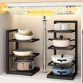 thumbnail image 1 of ENIYUU - 1 estante plegable ajustable para ollas, organizador de metal para cocina, estante para fregadero, soporte de gabinete multicapa para ollas y sartenes, ahorra espacio, 1 of 6