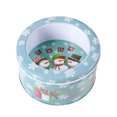thumbnail image 1 of Yuarrent Caja de dulces de Navidad con cubierta transparente, latas de galletas vacías con estampado de Metal, contenedores de decoración, de Kits de decoración para fiestas Azul claro, 1 of 6