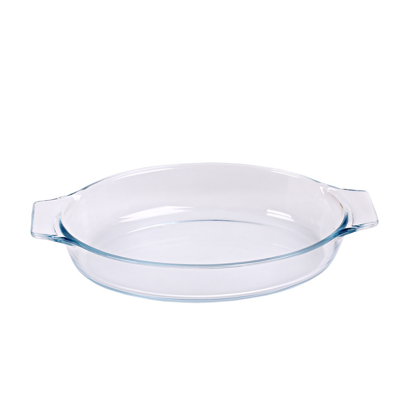 Clear Pie Pan Glass Baking Dish Baking Plate Roasting Cheese Pan with