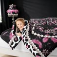 thumbnail image 4 of meiyoeat Chic Pearl Loves 7 Pieces Bedding Comforter Set For Girls,Black Bow Alphabet Print C Full Bedding Set For Kids,black Reversible, 4 of 7