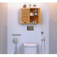 thumbnail image 2 of Bathroom Wall Cabinet Wall Mounted Organizer, Medicine Cabinet, Over The Toilet Storage, Bamboo Medicine Cabinets with Doors and Shelves, Wall Storage for Bathroom Kitchen Living Room, 2 of 15