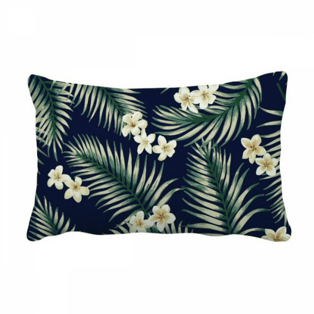 Housse de Coussin Lombaire à Motif Dessin Tropical Blanc pour Décoration de la Maison