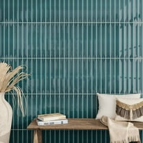 Horizonte 2 x 16 in. Glossy Emerald Petrol Blue Ceramic Deco Subway Wall Tile (10.76 sq ft/case) - 50 Pack