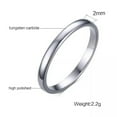 thumbnail image 6 of EOEMY 2mm Tungsten Steel Wedding Band Men Women'S Silver Engagement Thin Ring Sz 6-11, 6 of 7