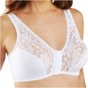 Bigersell V Neck Cami Bra for Women Girls Solid Color Bra Without Underwire Push Up Mother Lace Underwear Women's Plus Size Bandeau Bra for Female Girls, Style 7672, White 48B