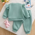 thumbnail image 5 of Xyant Toddler Baby Girl Clothes Cute 3D Floral Infant Ruffle Long Sleeve Sweathsirt Pullover Pants Set Fall Winter Outfits,Size 2-3 Years, 5 of 9