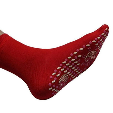 

1 Pair Self Heating Health Socks Care Breathable Magnetic Comfortable Massage Red