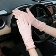 thumbnail image 4 of 1 Pair Floral Print Anti-slip Palm Driving Gloves Full Finger Lace Stitching Wrist Extended Girls Outdoor Riding Sunscreen Mittens Cycling Accessories, 4 of 7
