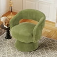 thumbnail image 5 of Ebello 360° Swivel Barrel Chair, Velvet Accent Armchair for Living Room, Bedroom & Office, Green, 5 of 10