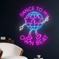 thumbnail image 2 of Handmadetneonsign Dance To My Own Beat Led Sign, Disco Ball Star Neon Light, Disco Star Neon Sign, 2 of 5