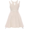 thumbnail image 3 of Big Girls Lovely Open Shoulder V Neck Floral Easter Party Flower Girl Dress Off White 8 (2J1K1S5), 3 of 5