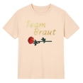 thumbnail image 4 of WEIWEN Team Bride T Shirts for Women Flower Wreath Flowers Engagement Gift Womens Summer Tops Going Out Clothing Beige, M, 4 of 4