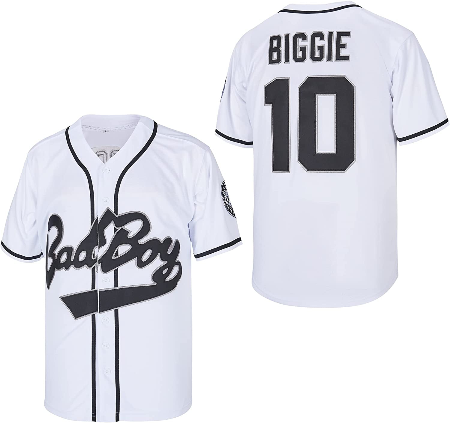 #10 Biggie Bad Boy Movie Baseball Jersey Stitched 90s Hip Hop Unisex Clothing for Party Size S-XXXL