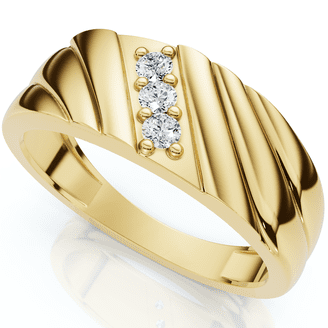 Pompeii 1/10ct Diamond 14K Rose Gold Mens Wedding Ring (H/I,I2