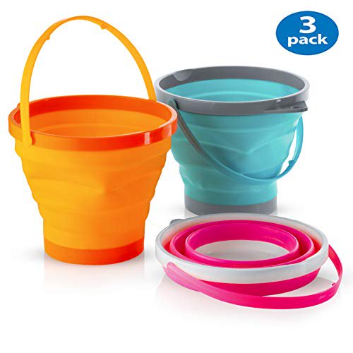 Foldable Pail Bucket Collapsible Buckets Multi Purpose For Beach