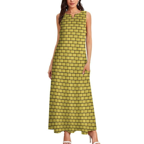 Gold Bricks Long Dress summer women's suit ladies dresses for special occasion cocktail dresses