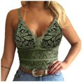 thumbnail image 2 of ICHUANYI Clearance Women Vest Crop Wireless Bra Lingerie Sexy V-Neck Underwear Camisole(Green, XL) Ichuanyi Ichuanyi, 2 of 7