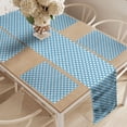thumbnail image 2 of Ambesonne Polka Dots Table Runner & Placemats, Simple Picnic Theme Dots, Placemat 4 pcs + Runner 16"x72", Deep Sky Blue and White, 2 of 2