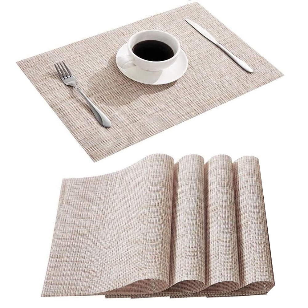 SUBANG 8 Pieces Plastic Placemats Table Mats Heat Resistant Clear Placemats  Dining Mats for Table, Dining, Kitchen (11 x 17 Inch)