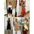 thumbnail image 3 of Airmenty Women's Skirt Summer Boho Skirt Long Maxi Skirt Elastic High Waist Beach Skirt Asymmetrical Country Cowgirl Skirts, 3 of 6