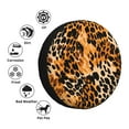 thumbnail image 6 of DouZhe Waterproof Spare Tire Cover, Leopard Print Black Orange Prints Adjustable Wheel Covers Fit for Jeep Trailer RV SUV Car, 15 inch, 6 of 7