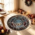 thumbnail image 5 of sruoe Christmas Decorations 3D Visual Round Floor Mat, Illusion Printed Circular Area Rug, Polar Animal Ice Cave Winter Holiday Ground Ornament for Foyer Dining Room Porch, 5 of 6