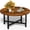 23.6"d Round Rusbrown, variant on Small Coffee Table, Low Table with Solid Wood Legs, 23.6" Mini Oval Accent Table Side End Table, Floor Table Desk for Sitting on The Floor, Coffee Tea Table for Living Room, Dorm, Apartment, Natural