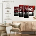 thumbnail image 4 of Elephant Stock Pop Lakeside Red Trees Wall Art - Horizontal Multi Panel Canvas - Living Room Wall Decor - Gothic Multi Panel - Red And Beige Decor - 30" x 18", 4 of 4